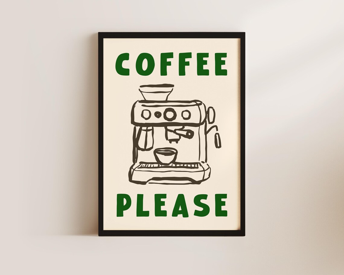 Coffee Please Kitchen Wall Art Print - Image 2