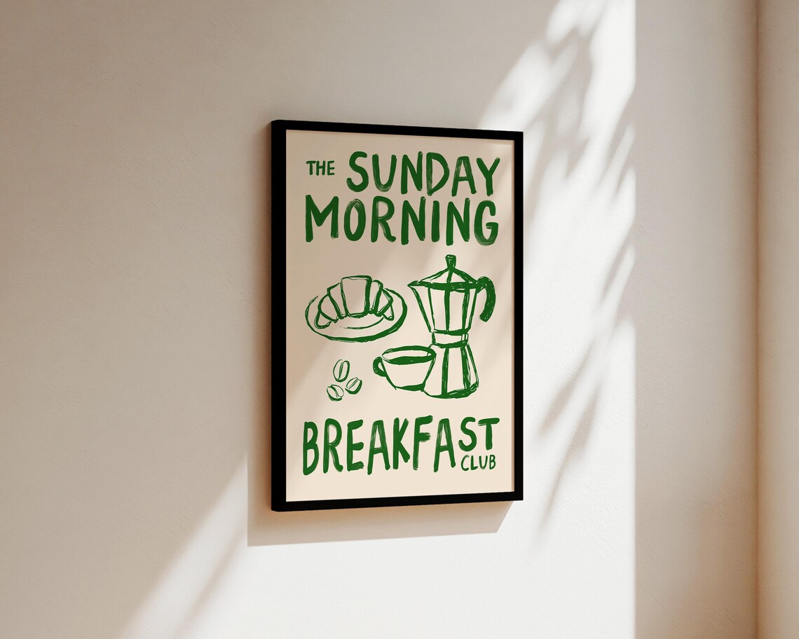 Sunday Morning Breakfast Club Kitchen Coffee Print - Image 3
