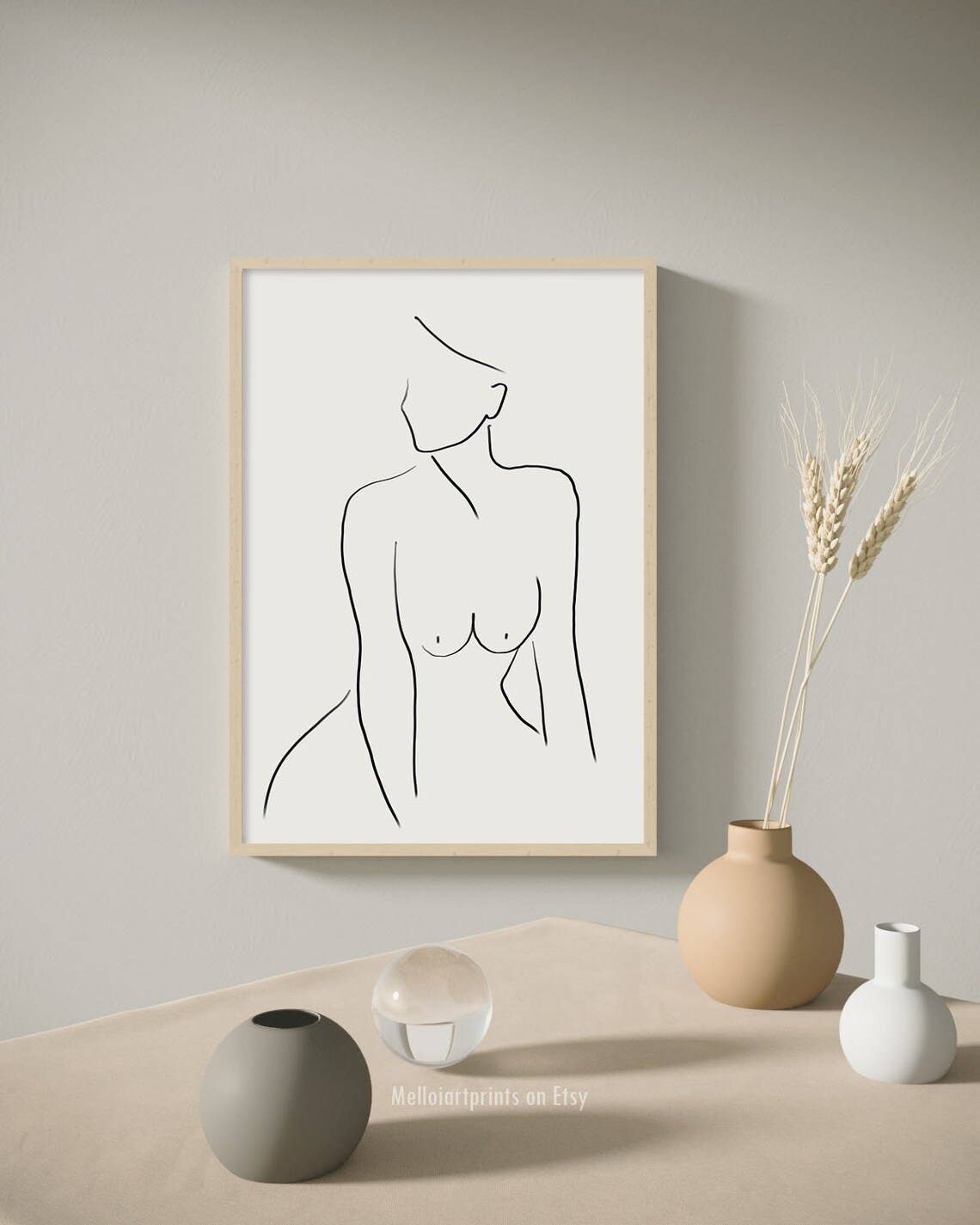 Woman Figure Line Art Sketch Minimalist Female Body Drawing Poster - Image 3