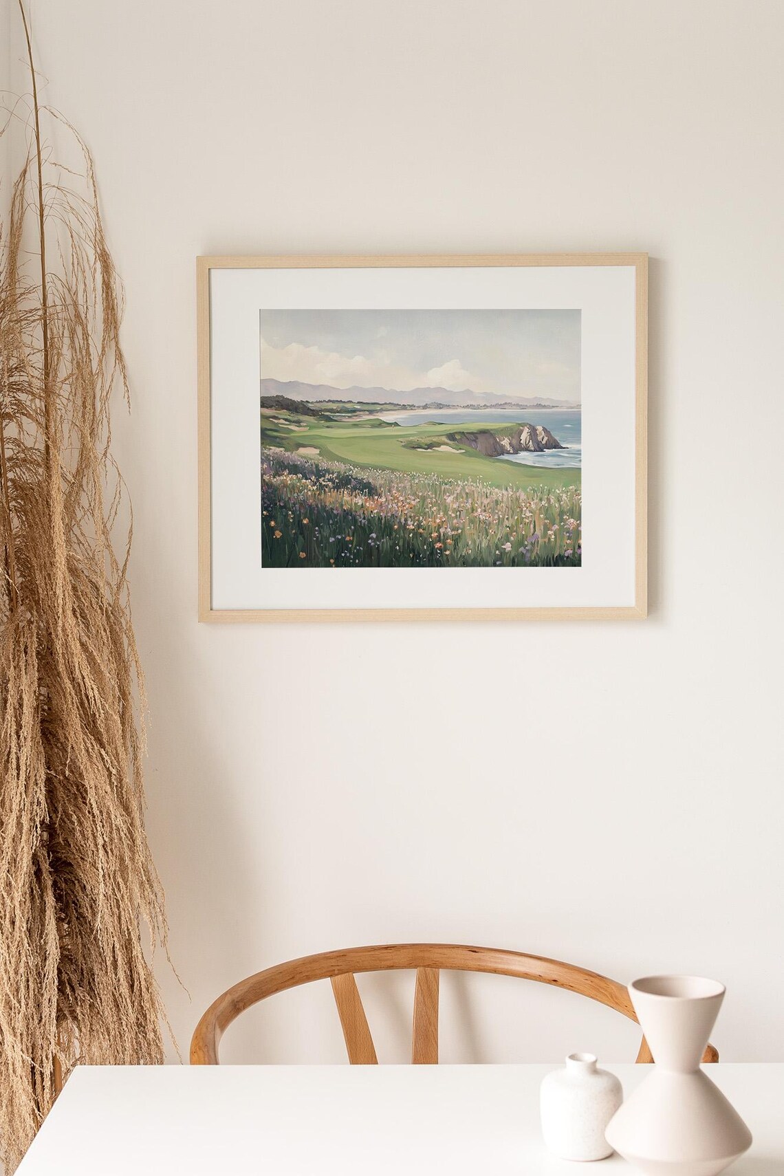 Coastal Golf Course Print Ocean View Wall Art Landscape Painting Print Nature Poster Art - Image 3