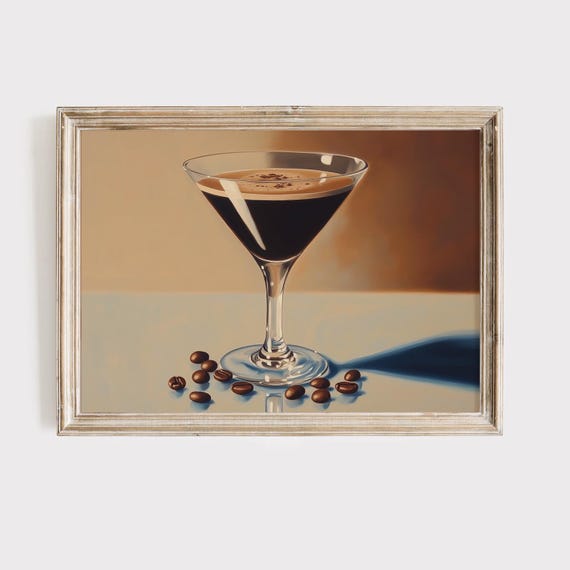 Espresso Martini Art Print Coffee Cocktail Wall Art Modern Kitchen Decor Bar Decor Print Coffee Lover Gift Art For Home Bar