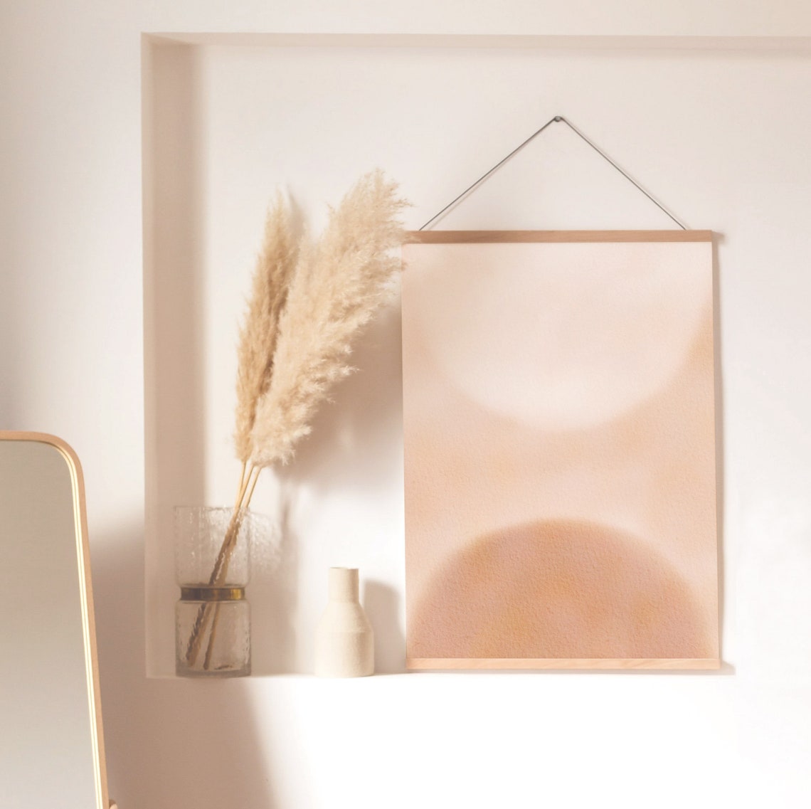 Blush Abstract Sun Watercolor Soft Pink Neutral Minimal Art Poster - Image 2
