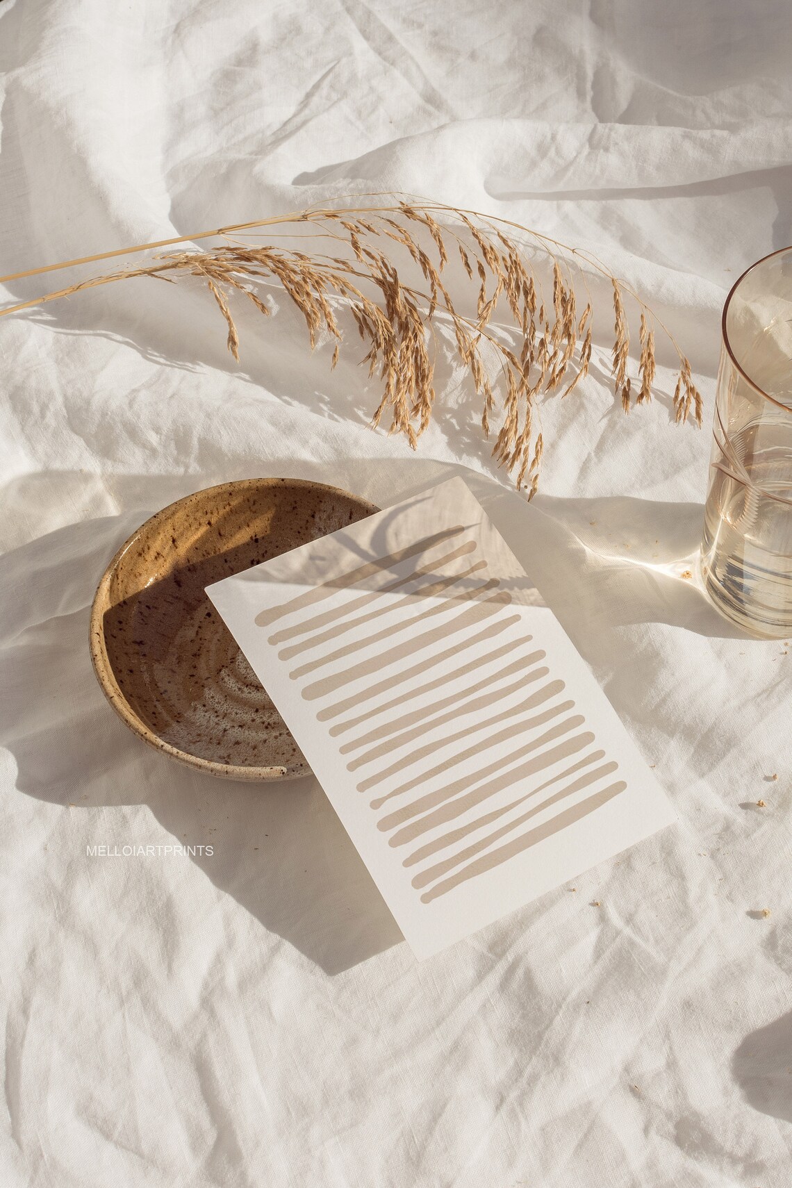 Beige White Line Art Print, Neutral Boho Decor - Image 2