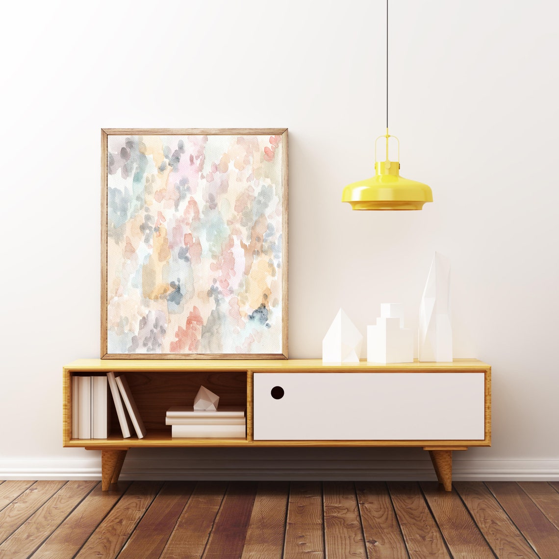 Minimalist Pastel Watercolor Abstract Blobs Neutral Wall Art - Image 2