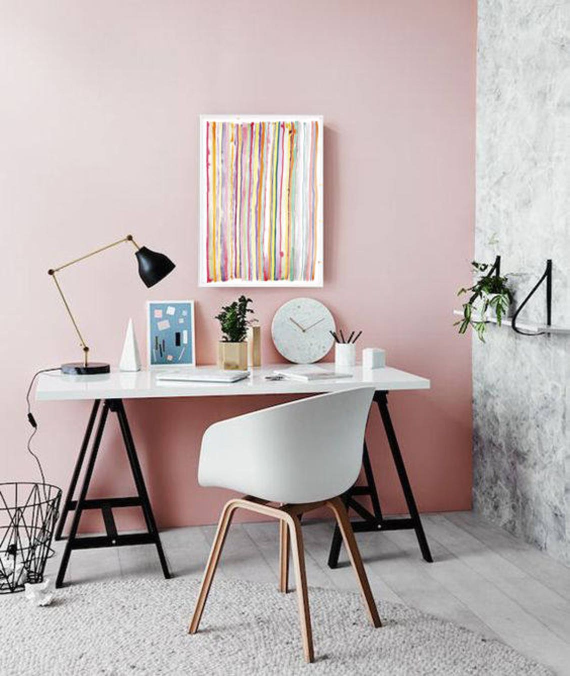 Rainbow Watercolor Stripes Colorful Vertical Lines Art Poster - Image 2