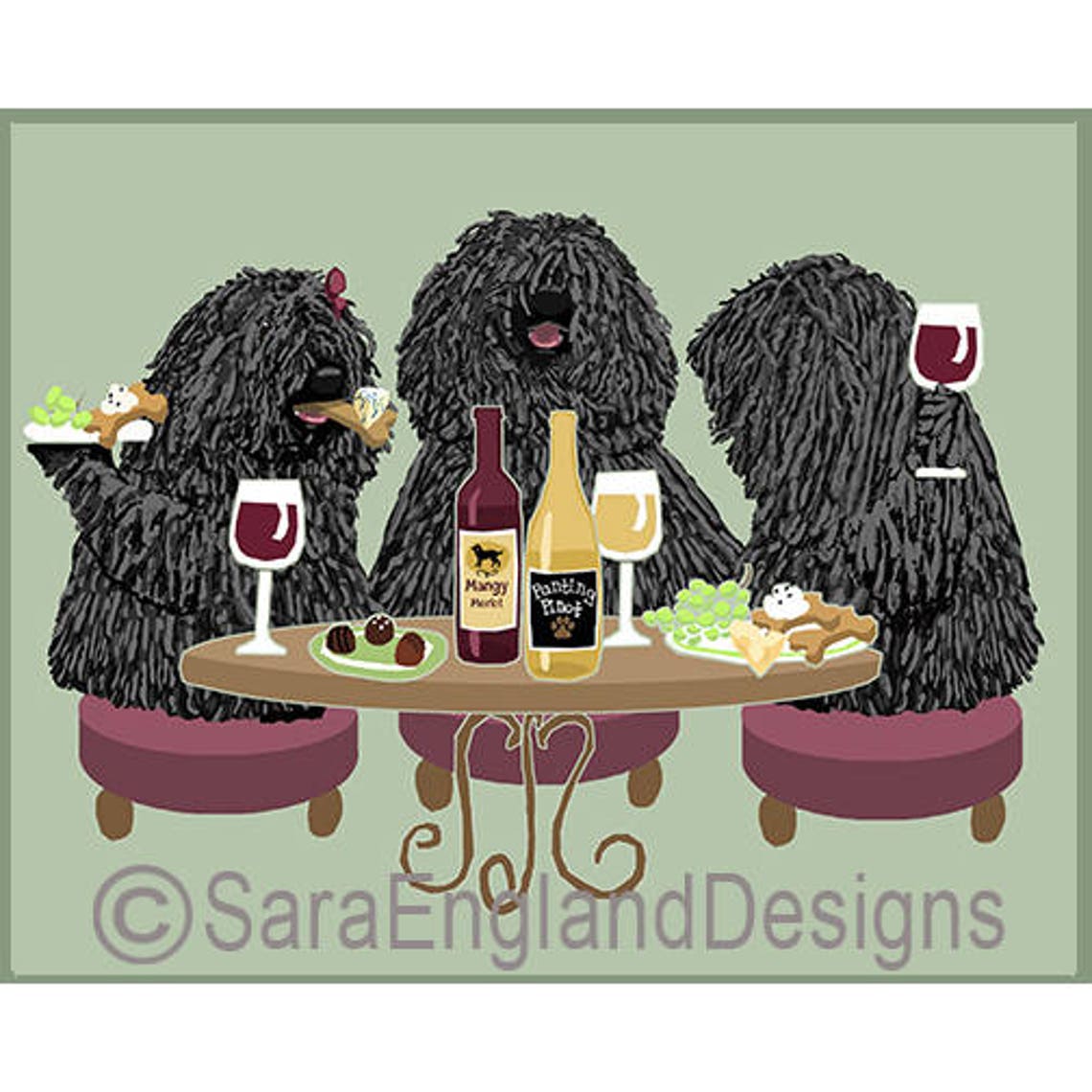 Dogs Wineing Puli Art Print