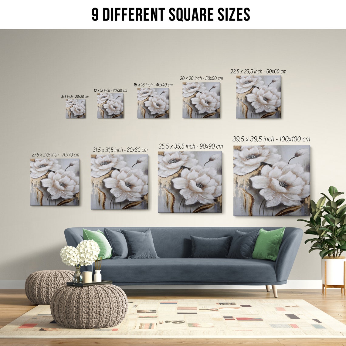 White Flowers Floral Art Print - Image 2