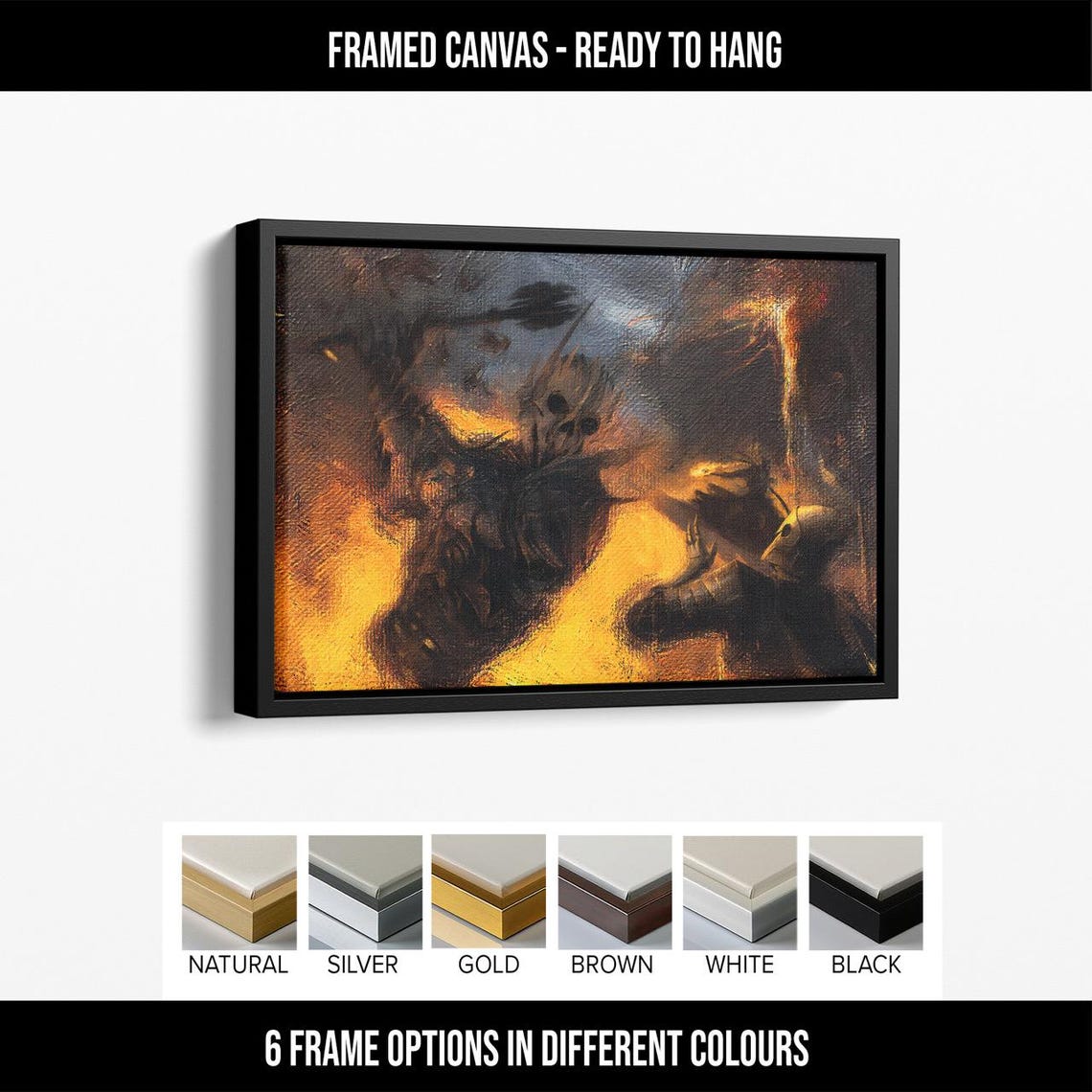 Epic Sauron One Ring Fire Battle Scene Dark Fantasy Movie Poster - Image 3