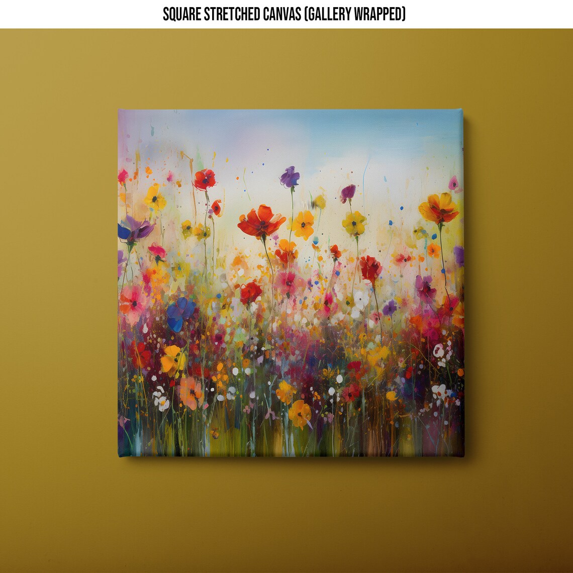 Colorful Wildflower Meadow Poppy Field Vibrant Spring Garden Wall Art - Image 3