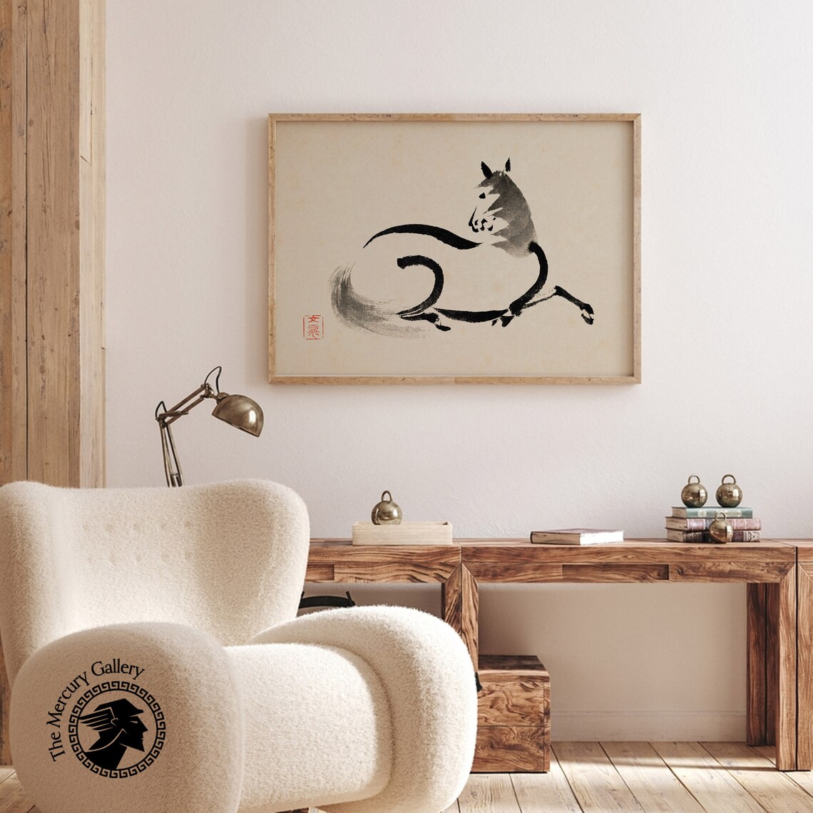 Japanese Brush Horse Vintage Animal Art Print - Image 3