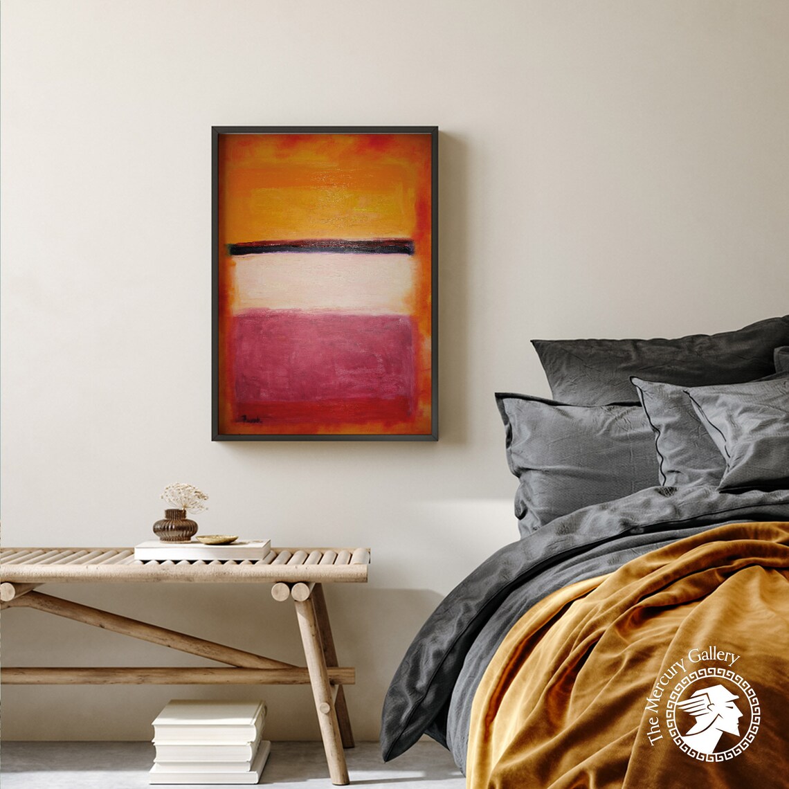 Mark Rothko Orange Over Purple Magenta Color Field Abstract Poster - Image 5