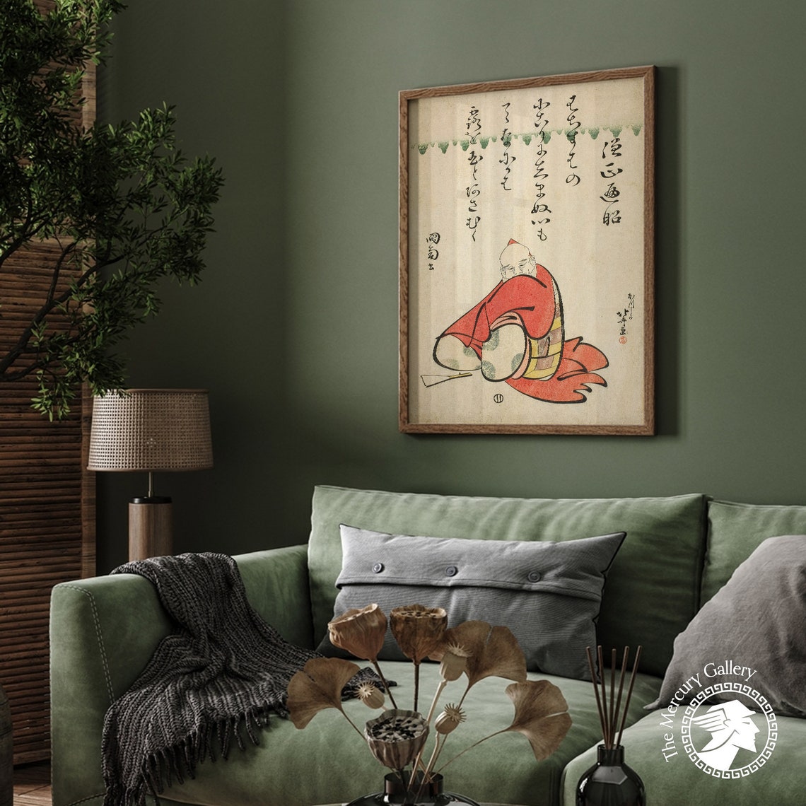 Hokusai Poet Sojo Henjo Seated Monk Japanese Calligraphy Art Poster - Image 5