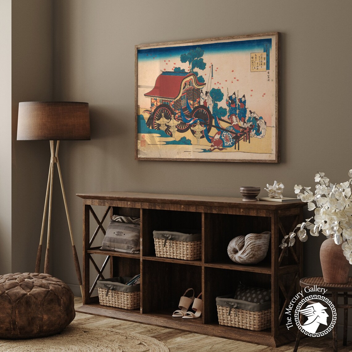 Hokusai Court Carriage Maple Leaves Japanese Aristocrat Woodblock Poster - Image 5
