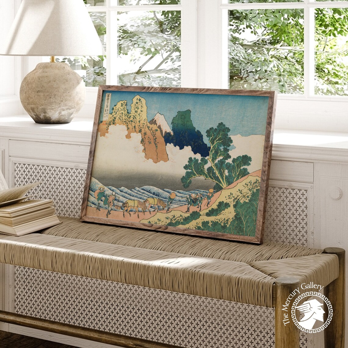 Hokusai Fuji From Other Side of Minobu River Travelers Ukiyo E Art Poster - Image 4