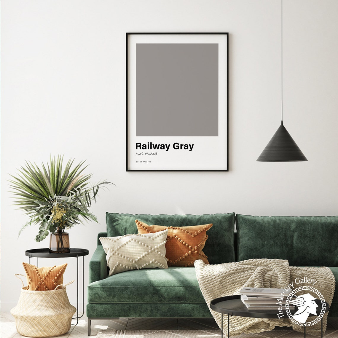 Railway Gray Color Palette Swatch Minimalist Warm Gray Wall Art Poster - Image 4