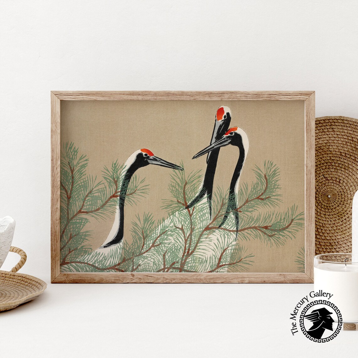 Cranes by Kamisaka Sekka, Japanese Vintage Poster - Image 6