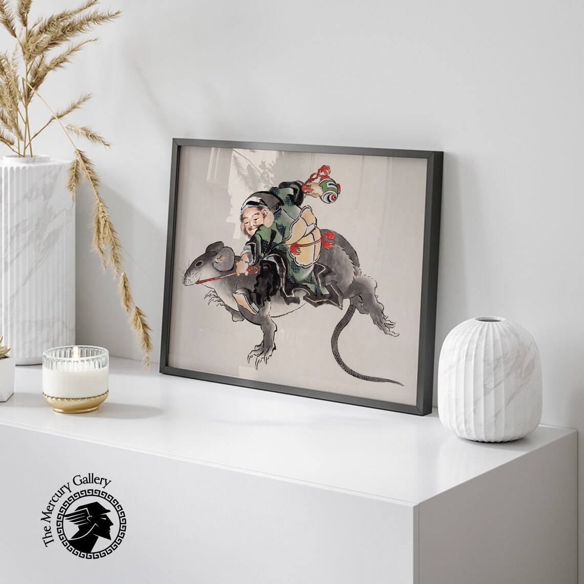 Hokusai Daikoku Riding Giant Rat Japanese Lucky God Art Poster - Image 6