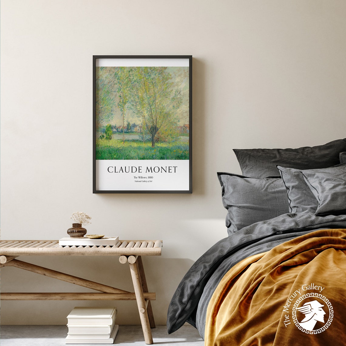 Claude Monet The Willows 1880 Pastel Meadow Spring Village Poster - Image 6