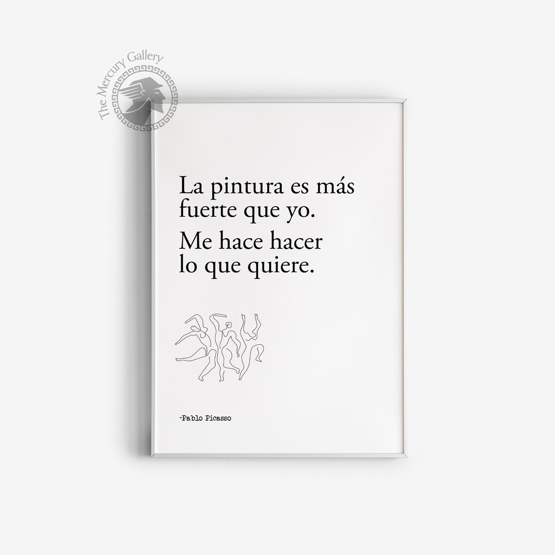Picasso Painting Quote Spanish Typography Dancers Line Art Poster - Image 3