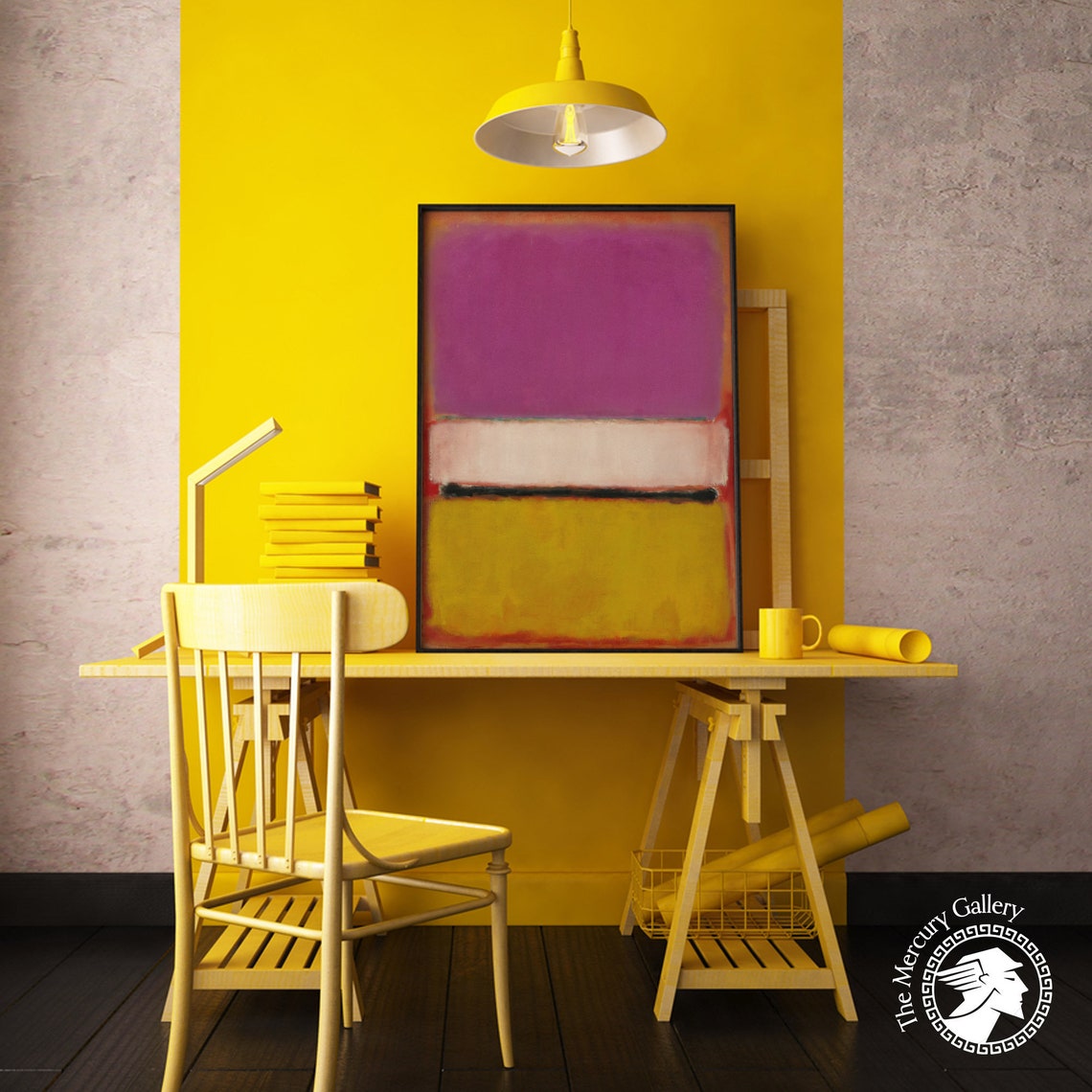 Mark Rothko Purple And Yellow Bands On Red Abstract Color Poster - Image 2