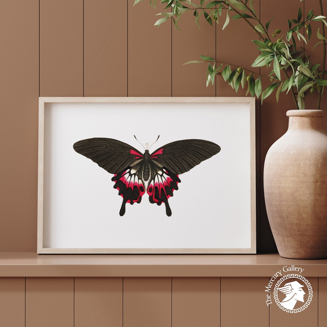 Botanical Butterfly Farmhouse Retro Art Print