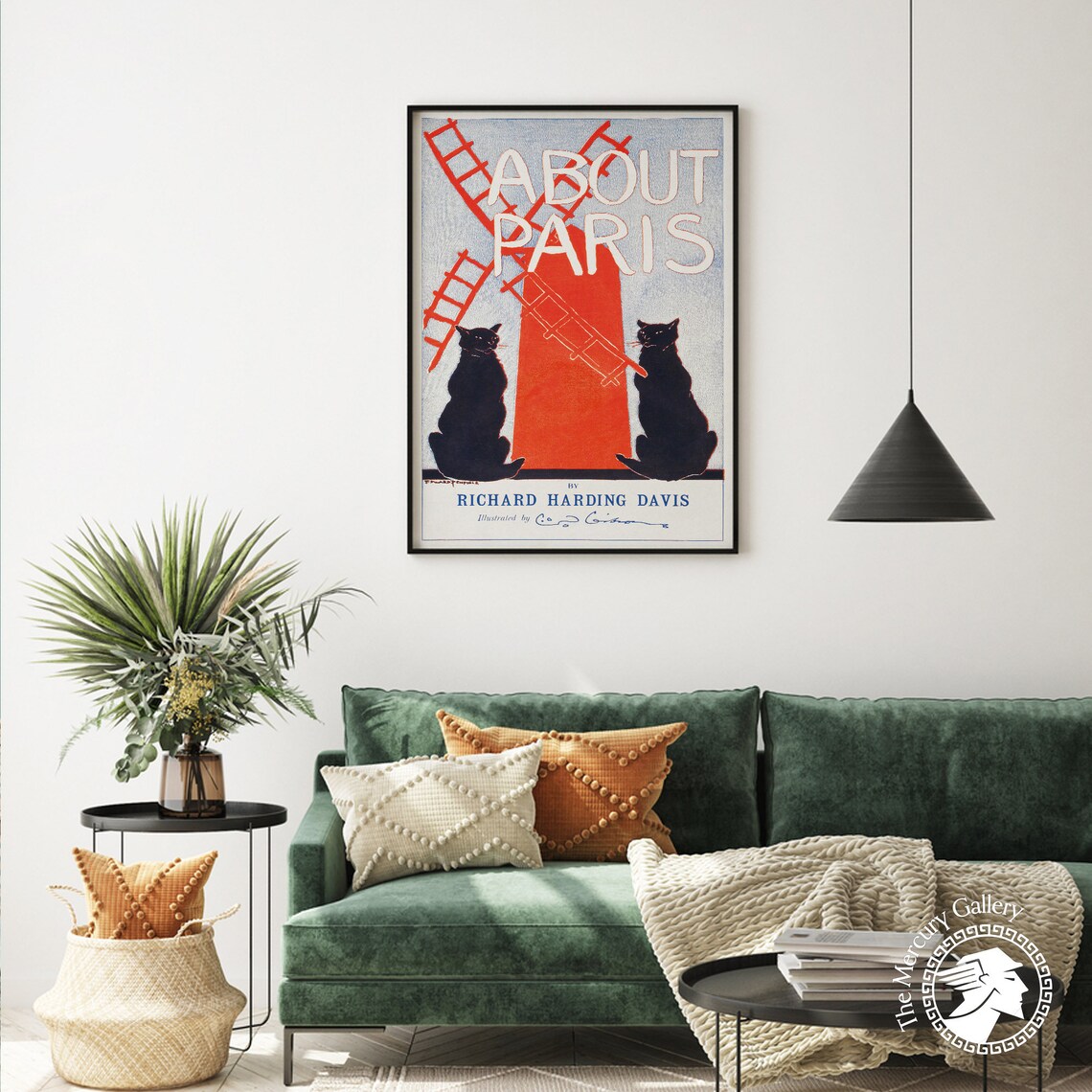 About Paris Red Windmill Two Black Cats Richard Harding Davis Art Poster - Image 4