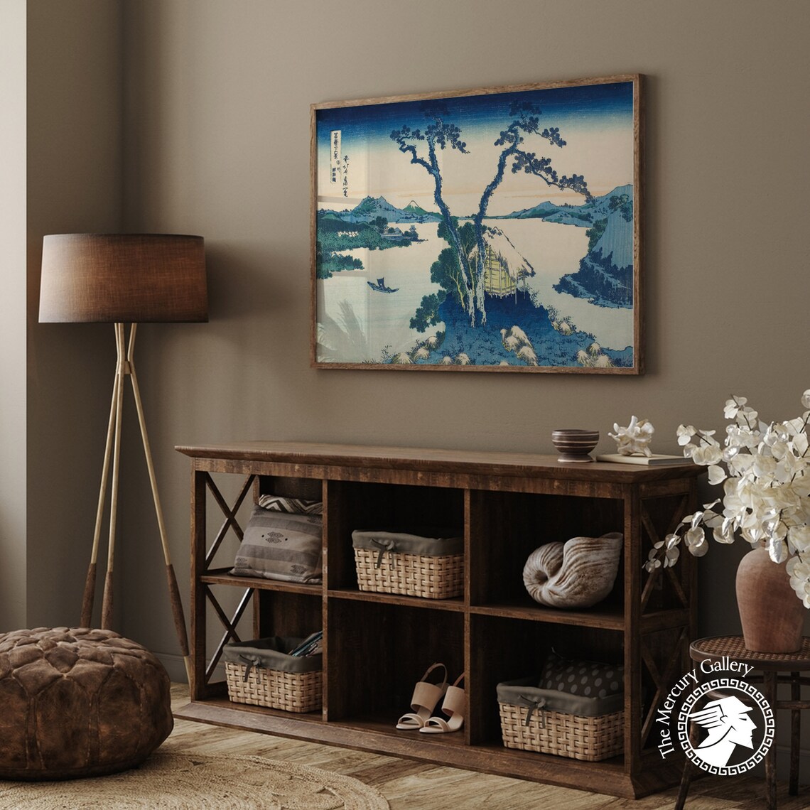Hokusai Mount Fuji Over Lake Hakone Pines Japanese Woodblock Landscape Poster - Image 4