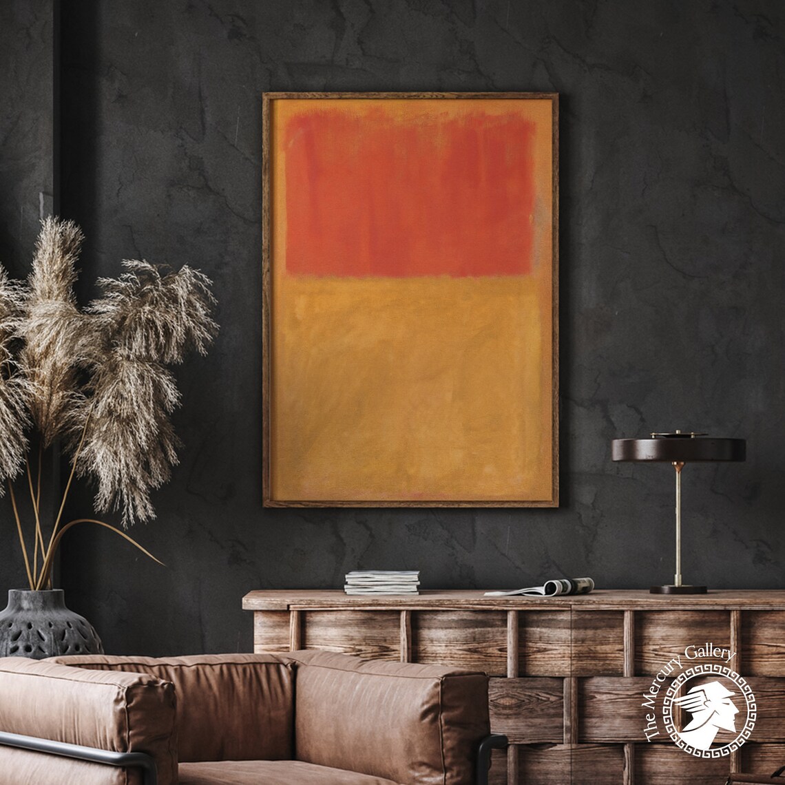 Mark Rothko Orange Red Over Golden Yellow Color Field Abstract Poster - Image 3