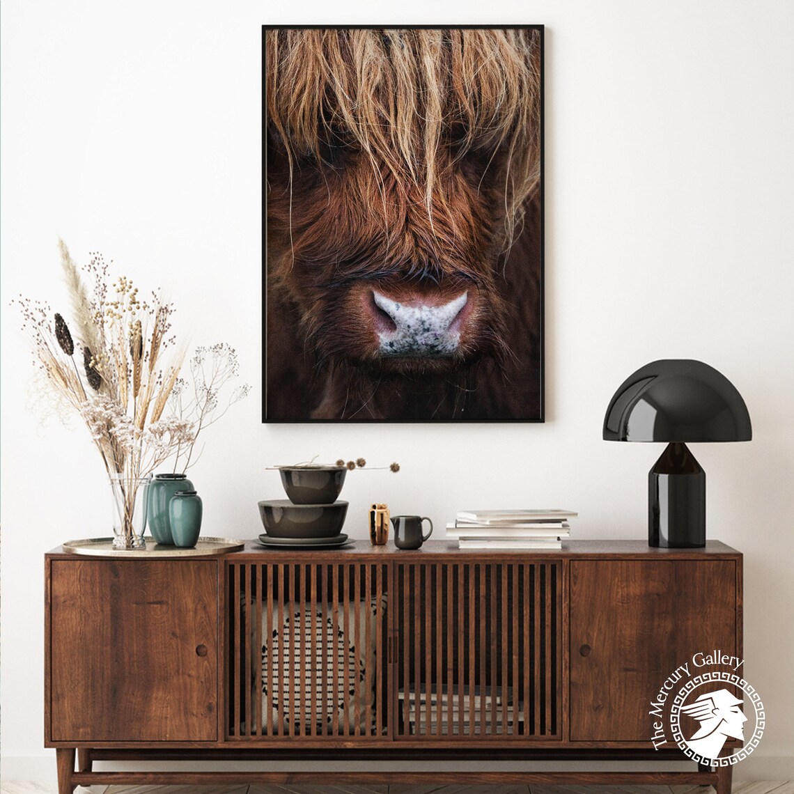 Highland Cow Shaggy Face Close Up Rustic Farmhouse Animal Photo Print - Image 6