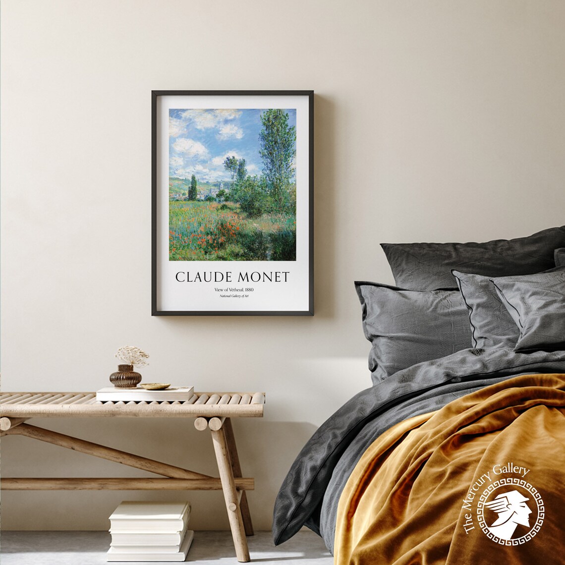 Claude Monet View Of Vetheuil 1880 Red Poppy Meadow Summer Poster - Image 6