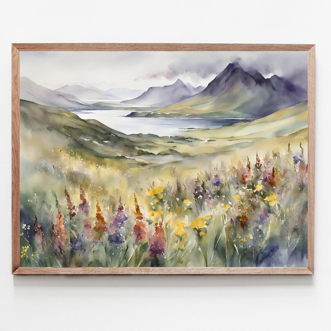Ireland Wildflowers Painting, Ring of Kerry Art Print