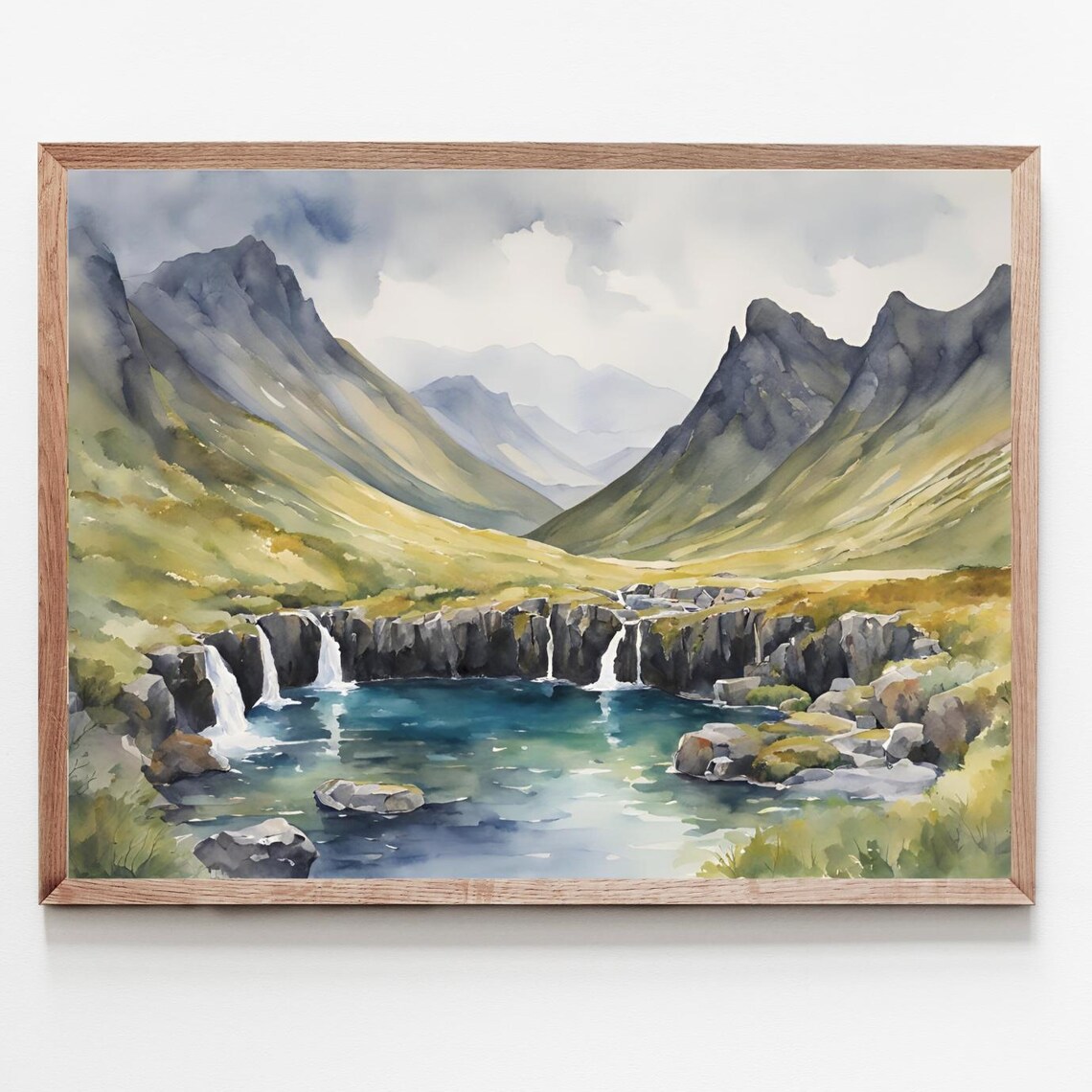 Scotland Painting Isle Of Skye Art Print Scottish Landscape Watercolor Nordic Island Wall Travel Poster