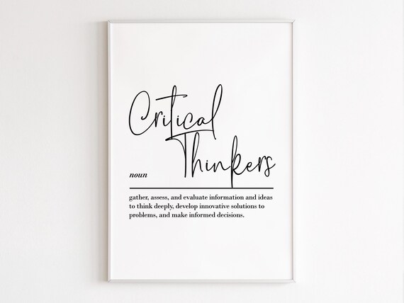 Critical Thinkers Definition Dictionary Style Classroom Poster