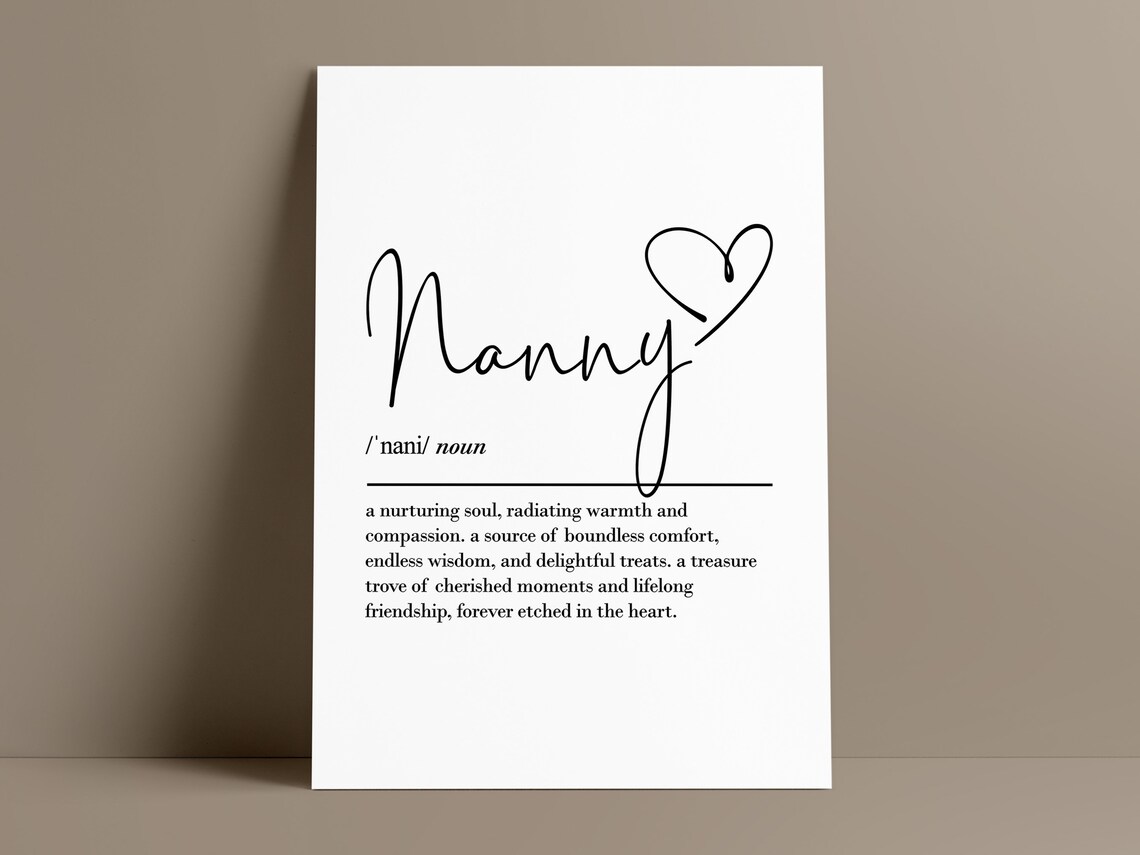 Nanny Definition Art Print, Gifts From Grandkids - Image 3