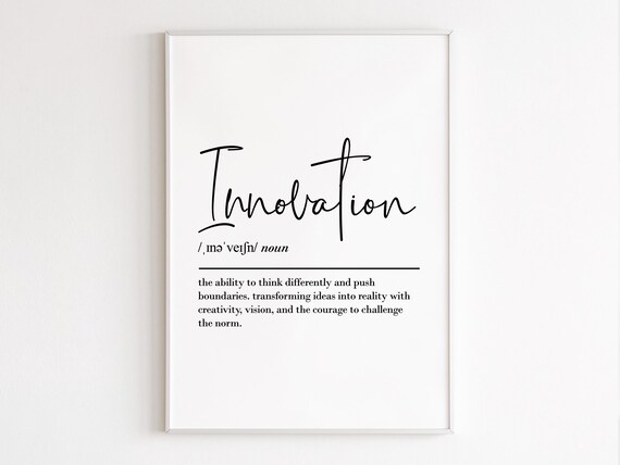 Innovation Definition Dictionary Word Art Creative Office Poster