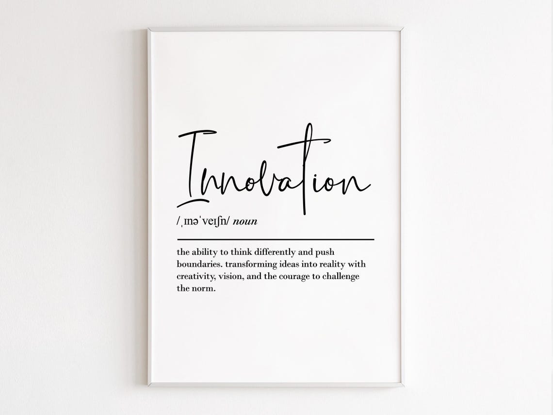 Innovation Definition Dictionary Word Art Creative Office Poster
