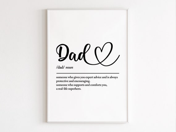 Dad Definition Wall Art, Birthday Gift From Kids