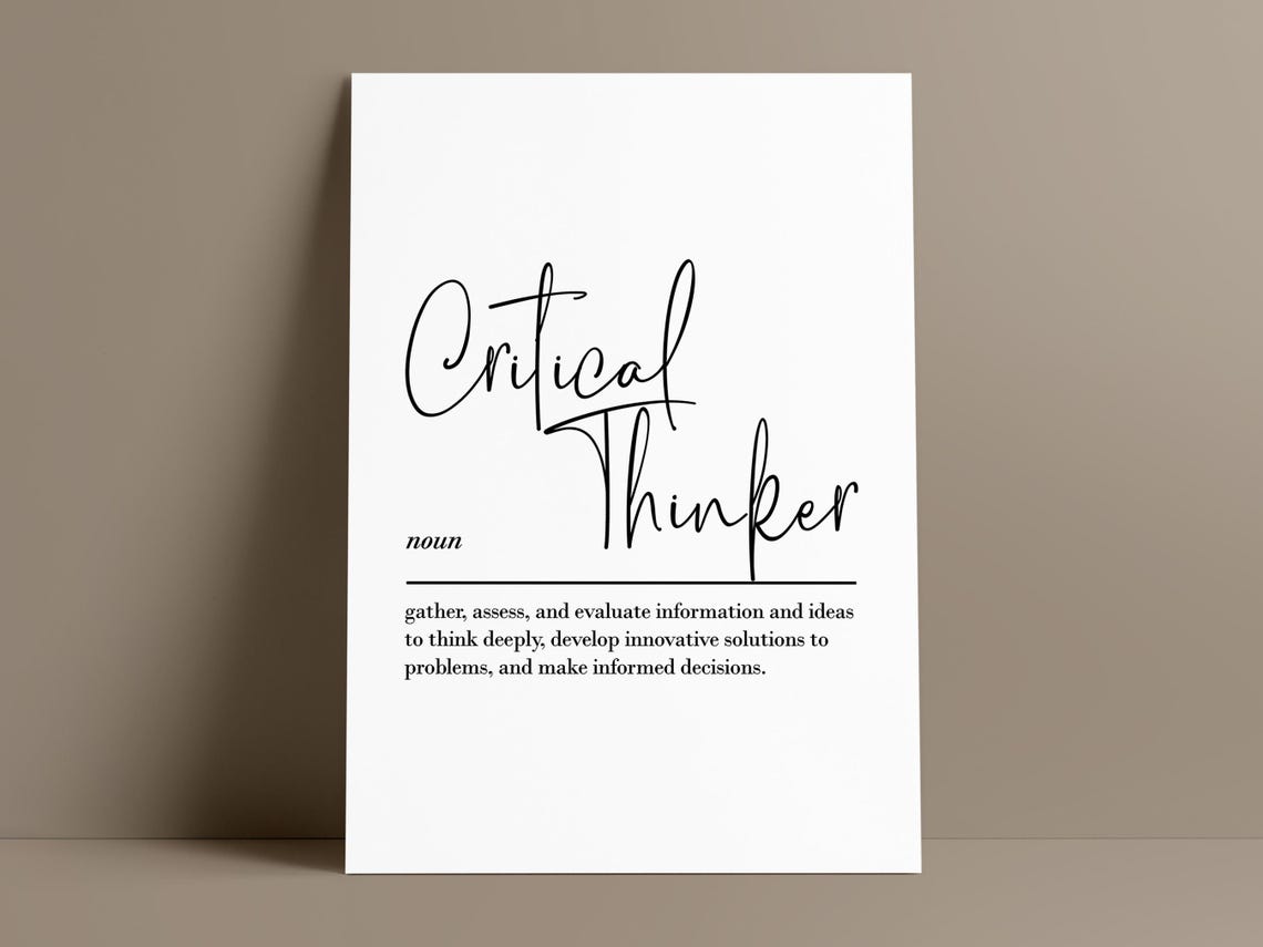 Critical Thinker Definition Dictionary Style Classroom Poster - Image 2