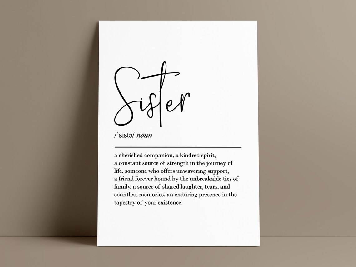 Sister Definition Quote Print, Gift For Her - Image 2