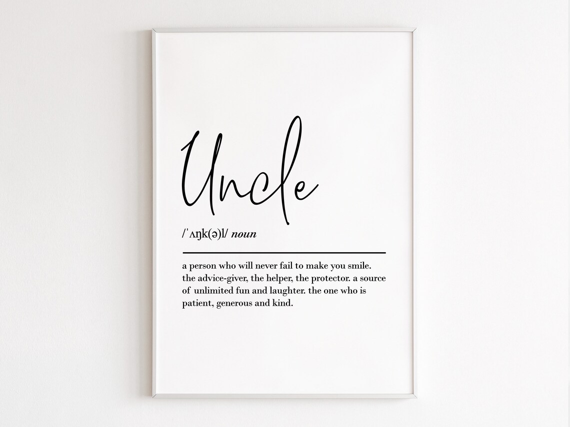 Uncle Definition Art Print, Gift for Him
