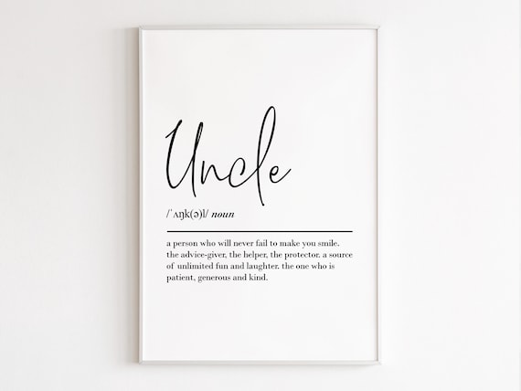 Uncle Definition Art Print, Gift for Him