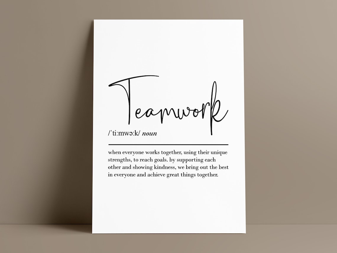 Teamwork Definition Art Print, Bestie Office Decor - Image 2