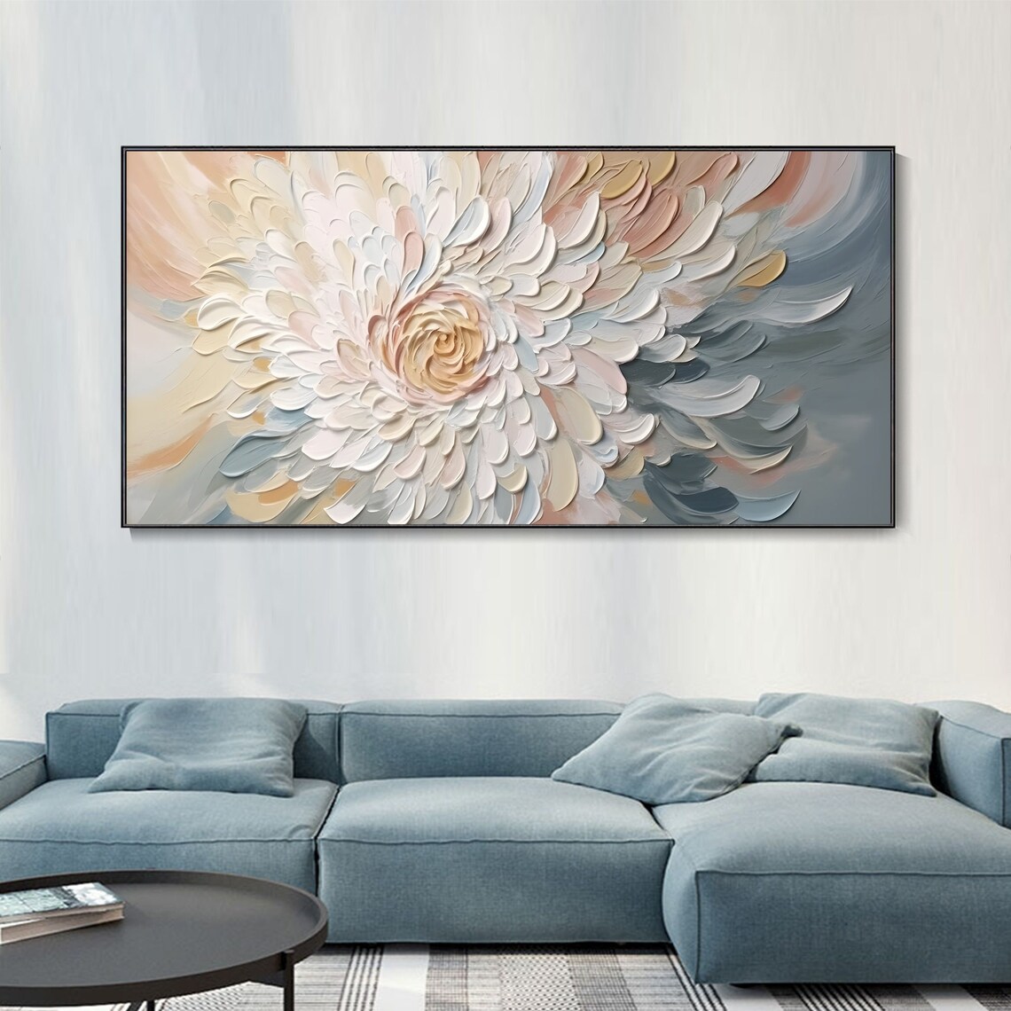 Wabi Sabi Floral Oil Painting, Minimalist Art Print