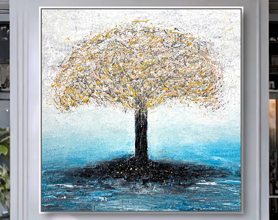 Original Tree Art On Wall Art Large Wall Decor Abstract Painting Oversized Tree Wall Art Textured Painting