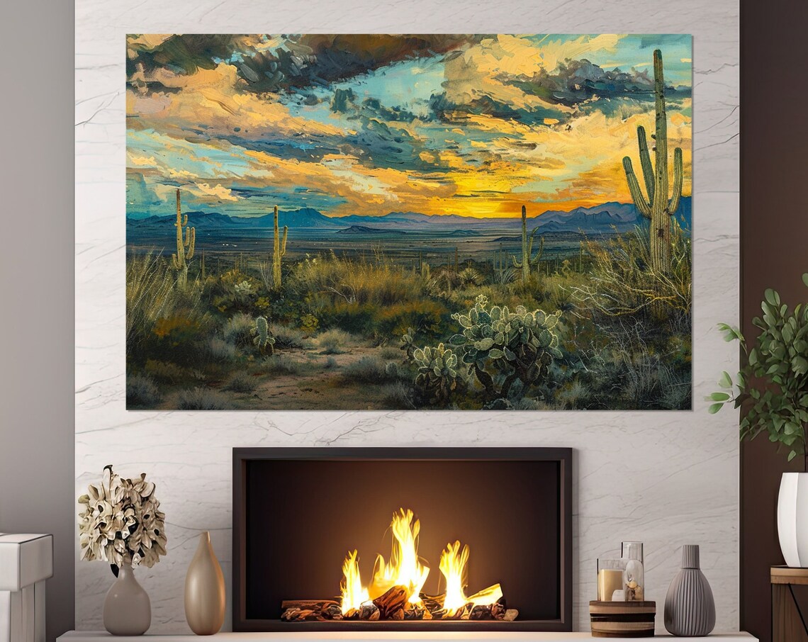 Sonoran Desert Sunset, Abstract Arizona Art Print
