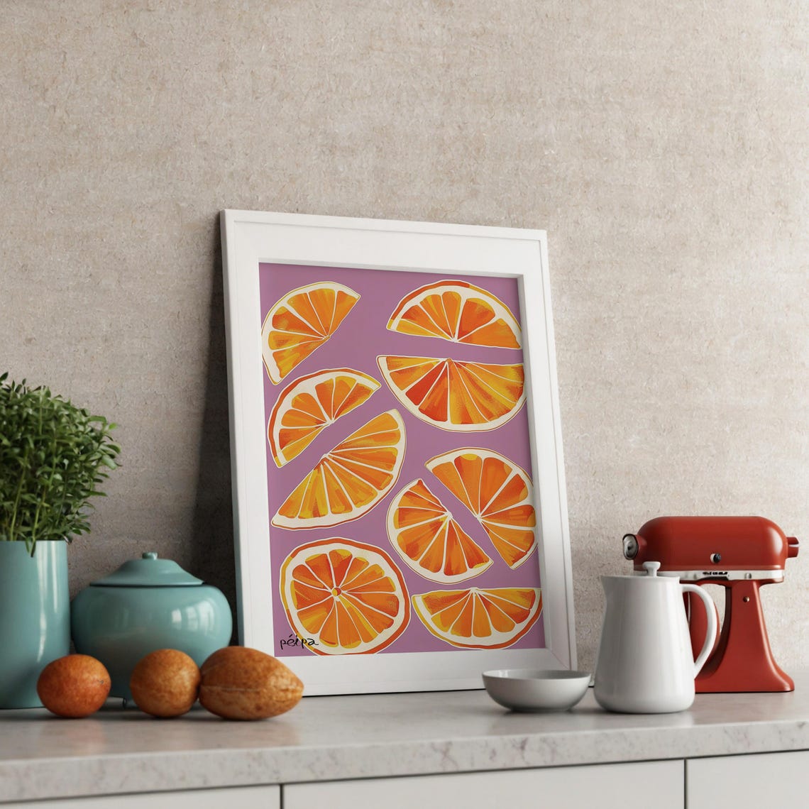 Orange Print Art Print, Citrus Kitchen Decor - Image 3