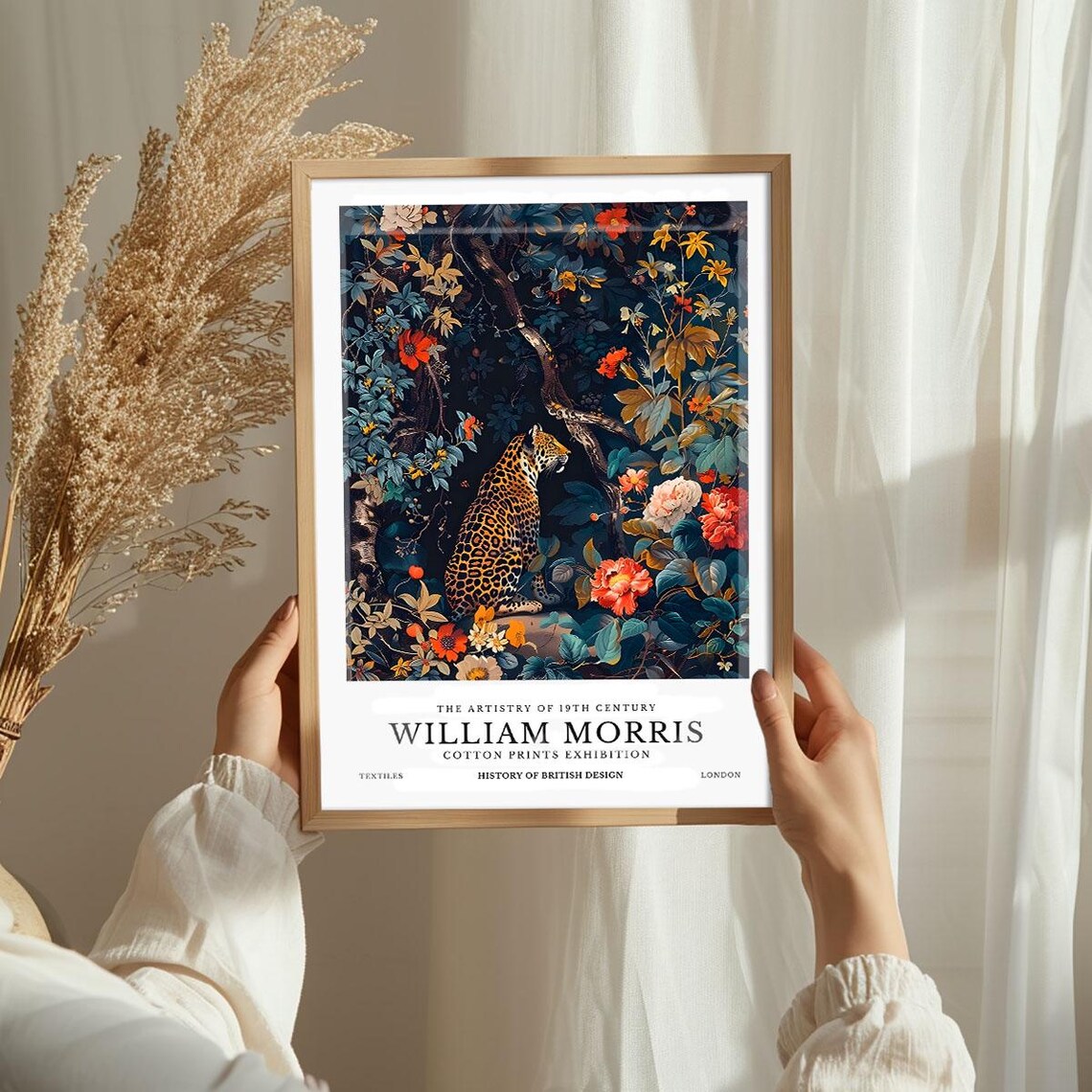 William Morris Leopard Floral Jungle Cotton Prints Exhibition Poster - Image 3