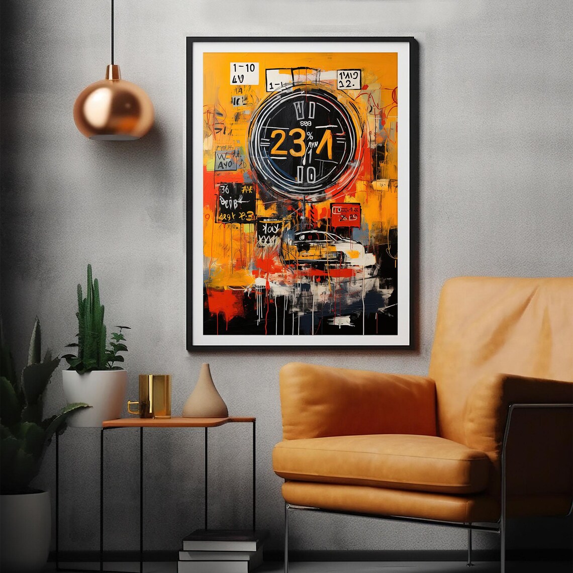 Clockwork City Abstract Clock Street Art Chaos Painting Poster - Image 2