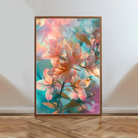 Dreamy Pink Pastel Blossom Flowers Soft Botanical Floral Poster