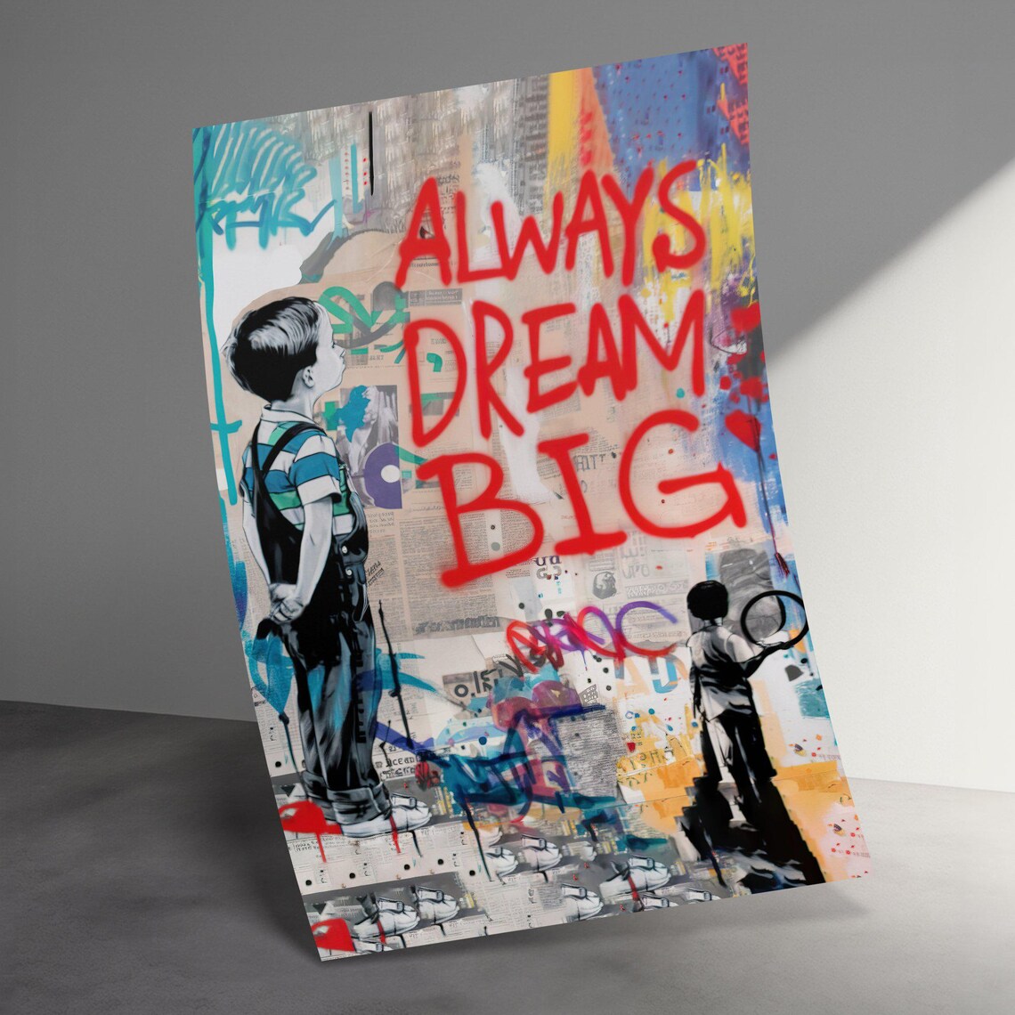 Always Dream Big Graffiti Kids Street Art Motivational Quote Poster - Image 3